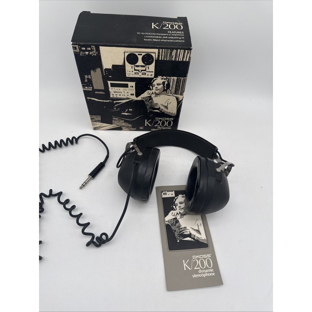 Koss K/200 Dynamic Sterophone Headphones With Original Box